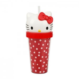 Red Hello Kitty Hello Kitty 3D Face Travel Tumbler (Dots) | NZ_HK41321