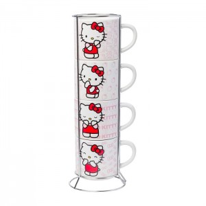 Red Hello Kitty Hello Kitty Expressions 5-Piece Ceramic Mug Stack | NZ_HK43069