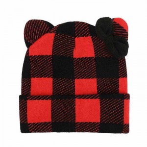 Red Hello Kitty Hello Kitty Knit Red Plaid Beanie | NZ_HK22648