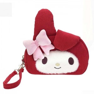 Red Hello Kitty My Melody 2-Way Wristlet (Classic Corduroy Series) | NZ_HK85661