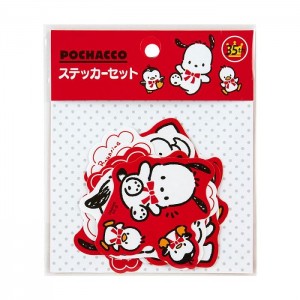 Red Hello Kitty Pochacco 10-pc Sticker Pack (35th Anniversary Red Ribbon Series) | NZ_HK44284