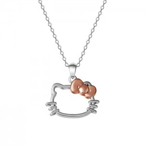 Silve Hello Kitty Hello Kitty Sterling Silver Silhouette Necklace | NZ_HK25669
