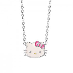 Silve Hello Kitty Hello Kitty Sterling Silver Enamel Necklace | NZ_HK11269