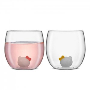 Silve Hello Kitty Hello Kitty and Mimmy 3D Icon Short Drinking Glasses (Set of 2) | NZ_HK86195