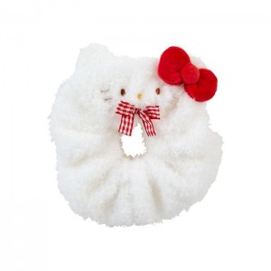 White Hello Kitty Hello Kitty Cozy Plush Scrunchie (Gingham Bow) | NZ_HK88133