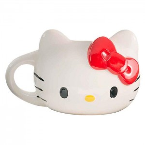 White Hello Kitty Hello Kitty Face Sculpted Mug (Red) | NZ_HK68932