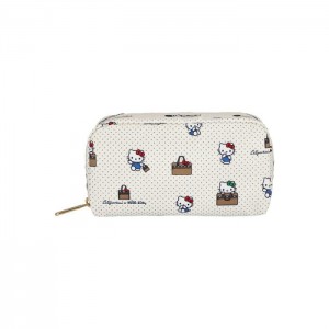 White Hello Kitty Hello Kitty LeSportsac Rectangular Cosmetic Bag (No Bag No Life) | NZ_HK94825