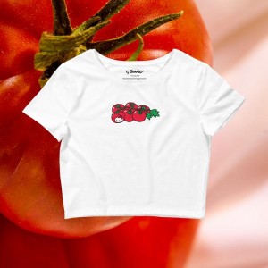 White Hello Kitty Hello Kitty Tomato Cropped Tee | NZ_HK24217
