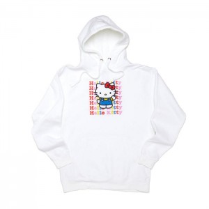 White Hello Kitty Hello Kitty Watashi Wa Unisex Hoodie | NZ_HK25575