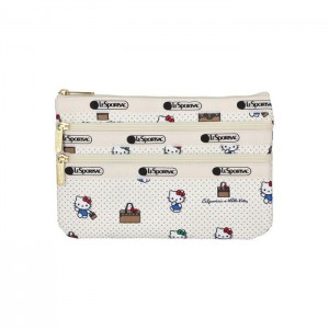 White Hello Kitty Hello Kitty x LeSportsac 3-Zip Cosmetic Bag (No Bag No Life) | NZ_HK72555