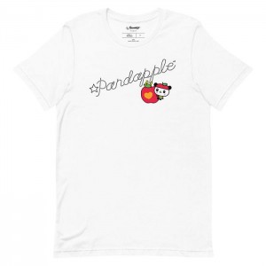 White Hello Kitty Pandapple Dotted Signature Tee | NZ_HK21471