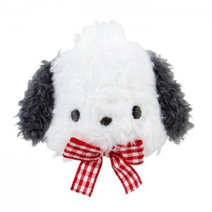 White Hello Kitty Pochacco Plush Hair Clip (Gingham Bow) | NZ_HK24993