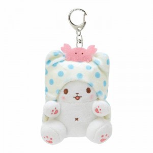 White / Blue Hello Kitty Marumofubiyori Plush Mascot Keychain | NZ_HK97525