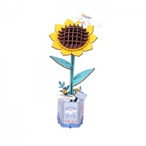 Yellow Hello Kitty Cinnamoroll Sunflower 3D Wooden Puzzle | NZ_HK15661