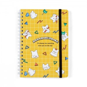 Yellow Hello Kitty Hanamaruobake Lined Notebook (Elastic Closure) | NZ_HK42774