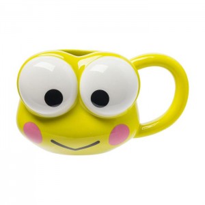 Yellow Hello Kitty Keroppi Face Sculpted Mug | NZ_HK30150