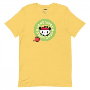 Yellow Hello Kitty Pandapple Green Logo Tee | NZ_HK93531
