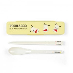 Yellow Hello Kitty Pochacco Everyday Chopsticks & Spoon Set | NZ_HK12939