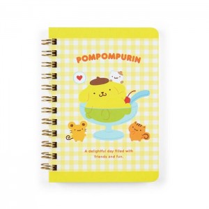 Yellow Hello Kitty Pompompurin Compact Ruled Notebook | NZ_HK62009