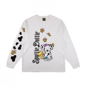 Yellow Hello Kitty Spottie Dottie x Dumbgood Distressed Long Sleeve | NZ_HK56590